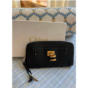 Rare Chloé Paddington Pad lock Wallet One Size Black Gold